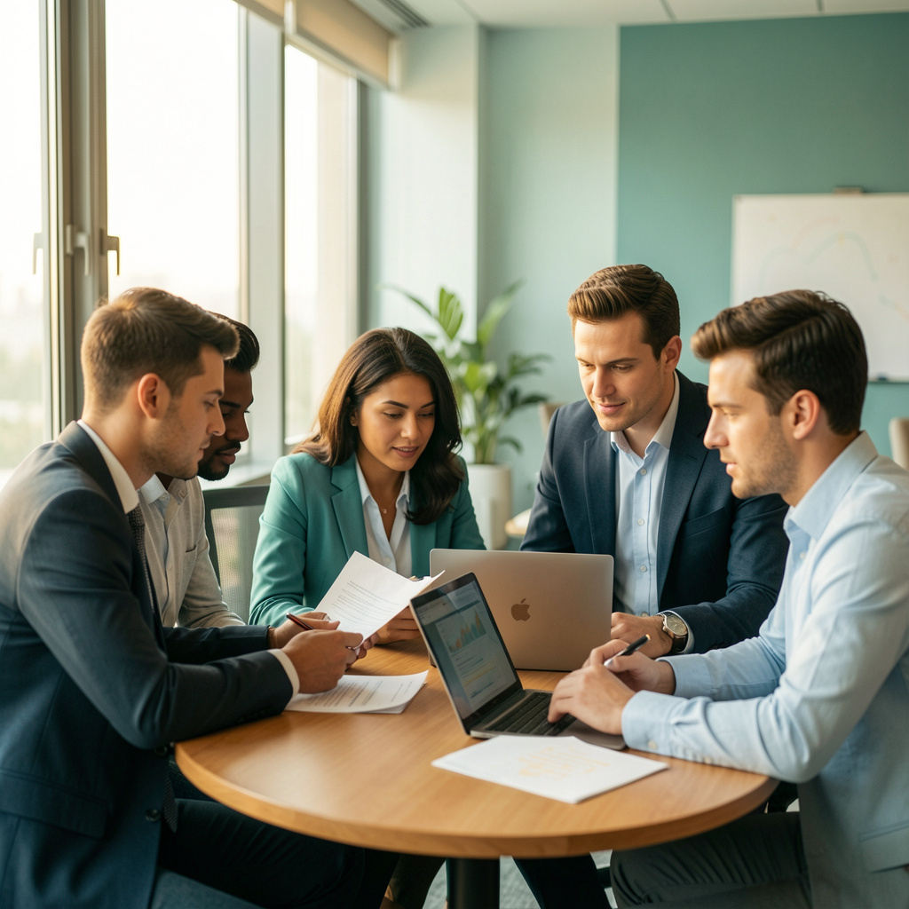 Marketing team collaborating on strategy